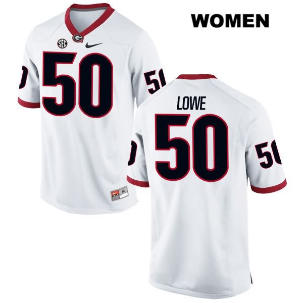 Georgia Bulldogs Women's Trevor Lowe #50 NCAA Authentic White Nike Stitched College Football Jersey IWF0356EN